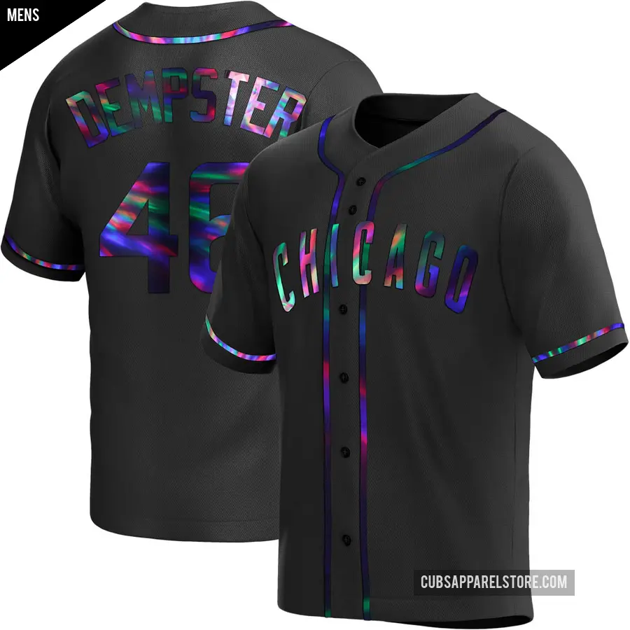 Men's Chicago Cubs ＃46 Ryan Dempster Replica Black Holographic Alternate Jersey