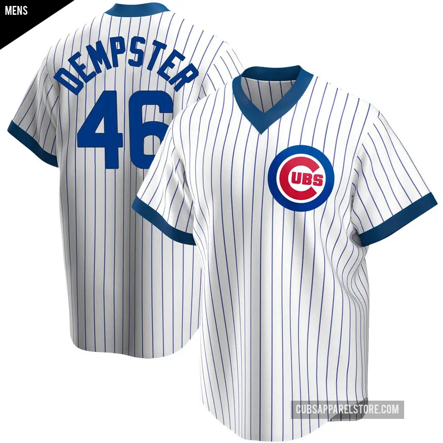 Men's Chicago Cubs ＃46 Ryan Dempster Replica White Home Cooperstown Collection Jersey