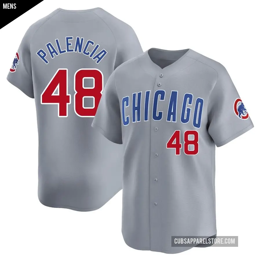 Men's Chicago Cubs ＃48 Daniel Palencia Limited Gray Road Jersey