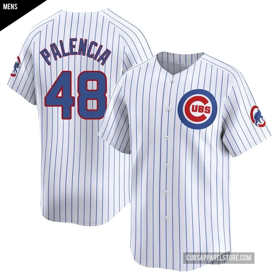 Men's Chicago Cubs ＃48 Daniel Palencia Limited White Home Jersey