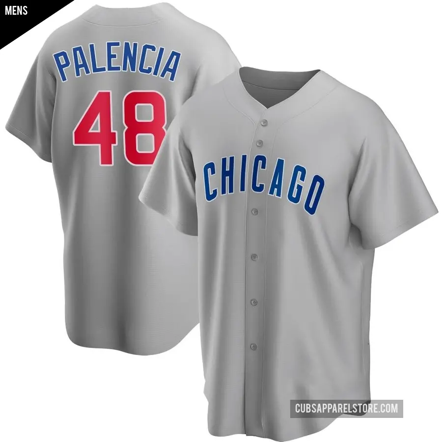 Men's Chicago Cubs ＃48 Daniel Palencia Replica Gray Road Jersey