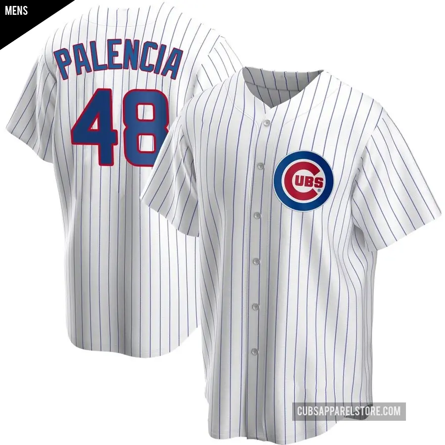 Men's Chicago Cubs ＃48 Daniel Palencia Replica White Home Jersey