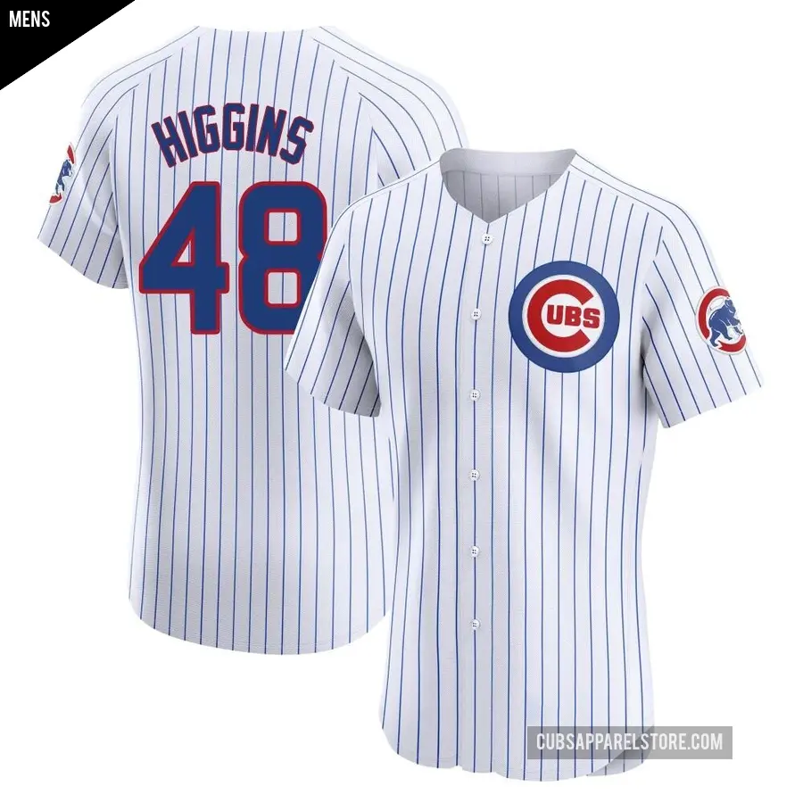 Men's Chicago Cubs ＃48 P.J. Higgins Elite White Home Jersey