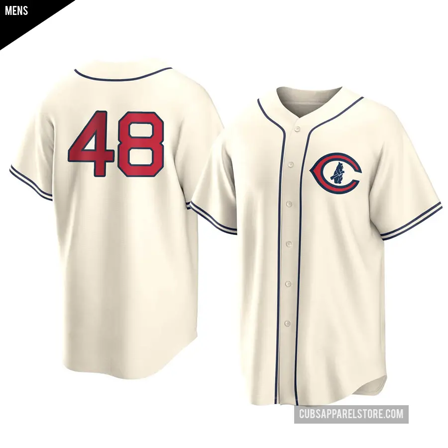 Men's Chicago Cubs ＃48 P.J. Higgins Replica Cream 2022 Field Of Dreams Jersey