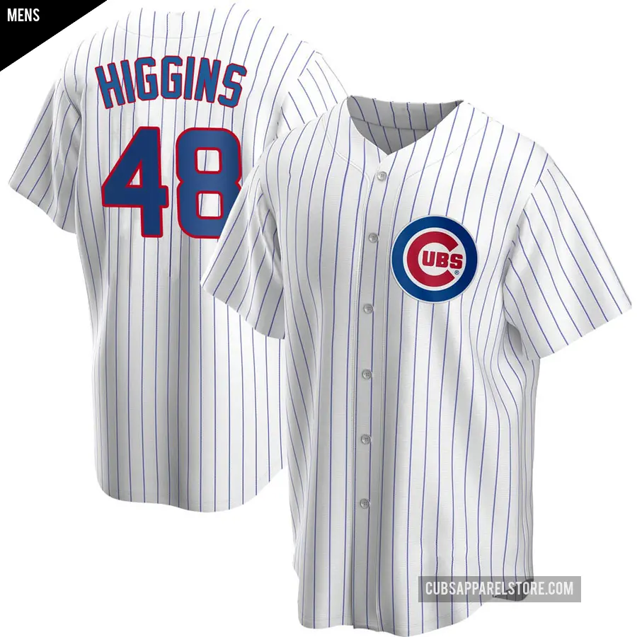 Men's Chicago Cubs ＃48 P.J. Higgins Replica White Home Jersey