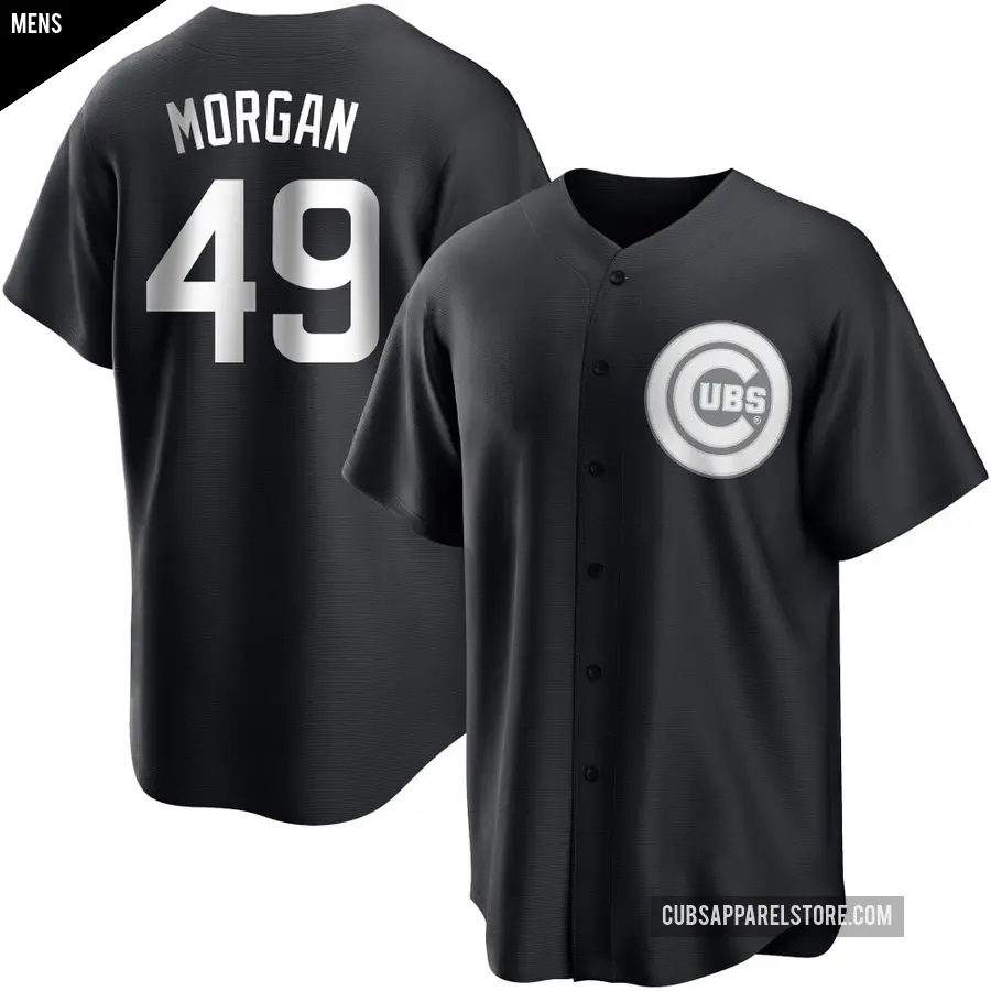 Men's Chicago Cubs ＃49 Eli Morgan Replica Black/White Jersey