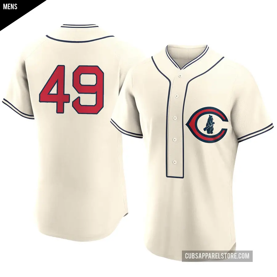 Men's Chicago Cubs ＃49 Jake Arrieta Authentic Cream 2022 Field Of Dreams Jersey