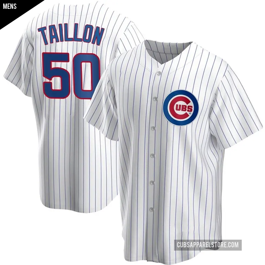 Men's Chicago Cubs ＃50 Jameson Taillon Replica White Home Jersey