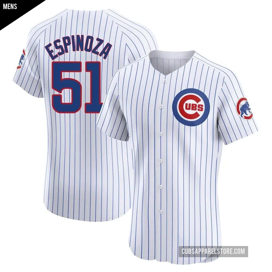 Men's Chicago Cubs ＃51 Anderson Espinoza Elite White Home Jersey