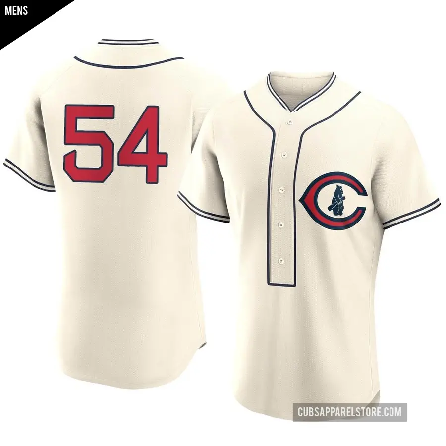 Men's Chicago Cubs ＃54 Colten Brewer Authentic Cream 2022 Field Of Dreams Jersey