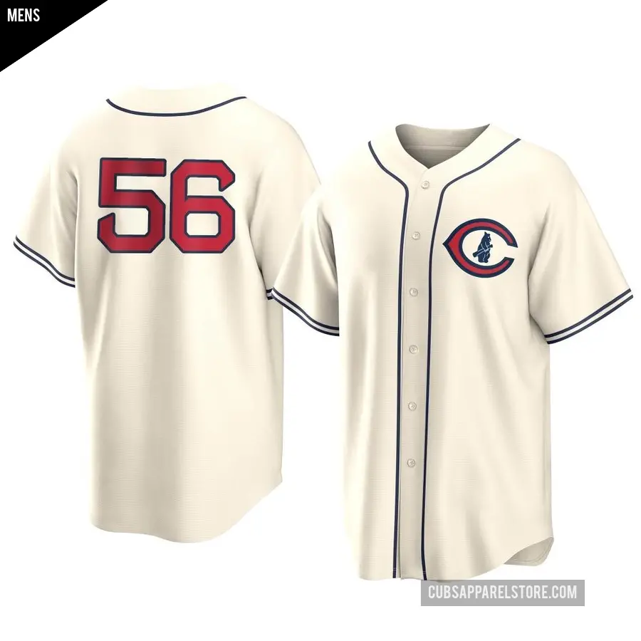 Men's Chicago Cubs ＃56 Nate Pearson Replica Cream 2022 Field Of Dreams Jersey