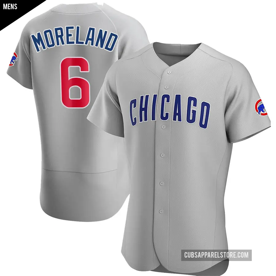 Men's Chicago Cubs ＃6 Keith Moreland Authentic Gray Road Jersey