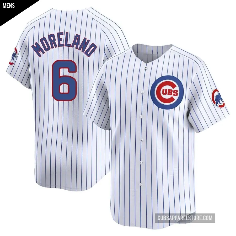 Men's Chicago Cubs ＃6 Keith Moreland Limited White Home Jersey