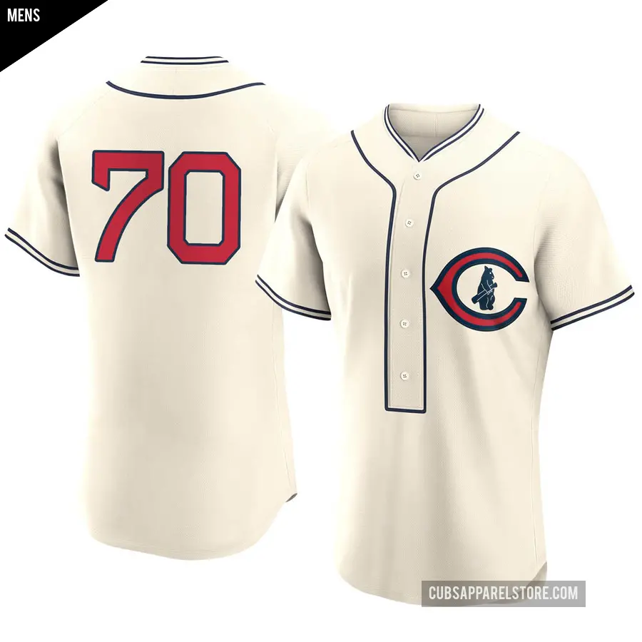 Men's Chicago Cubs ＃70 Joe Maddon Authentic Cream 2022 Field Of Dreams Jersey