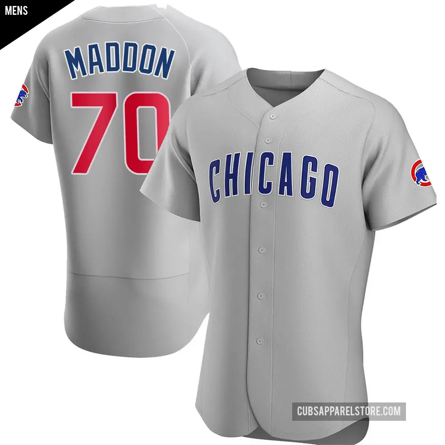 Men's Chicago Cubs ＃70 Joe Maddon Authentic Gray Road Jersey