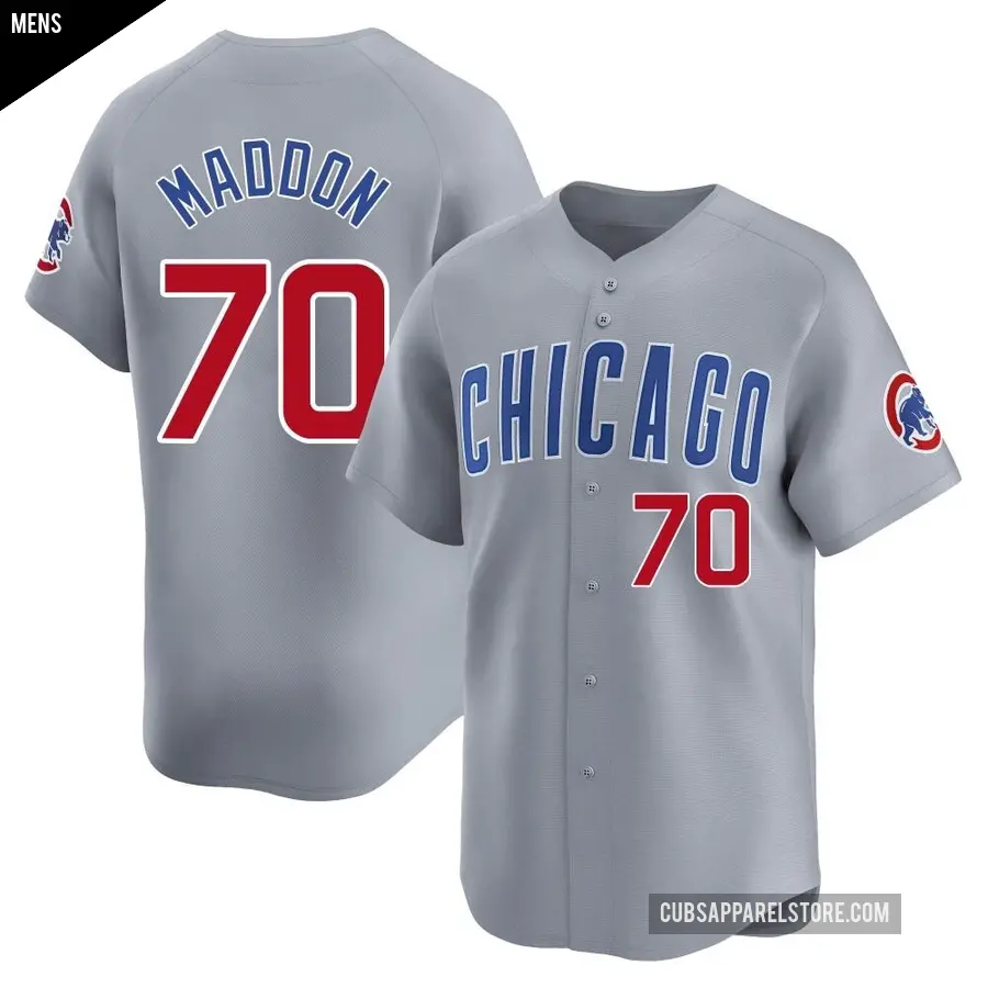 Men's Chicago Cubs ＃70 Joe Maddon Limited Gray Road Jersey