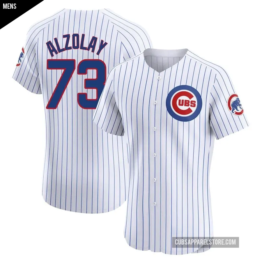 Men's Chicago Cubs ＃73 Adbert Alzolay Elite White Home Jersey