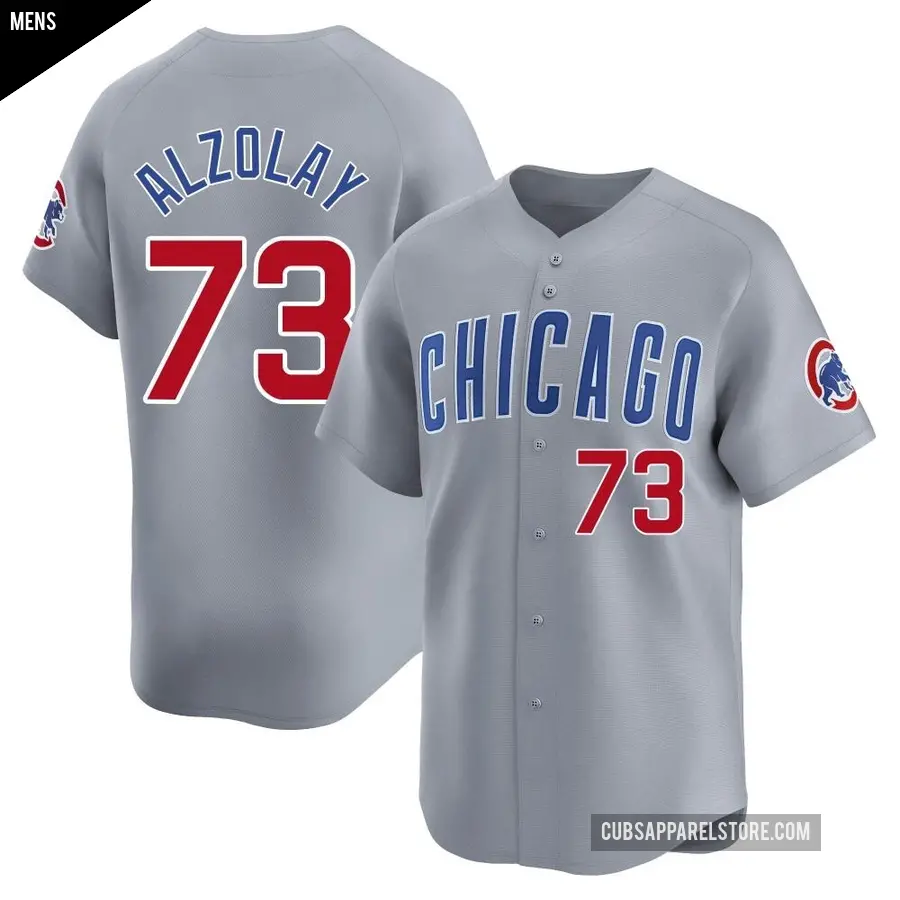 Men's Chicago Cubs ＃73 Adbert Alzolay Limited Gray Road Jersey