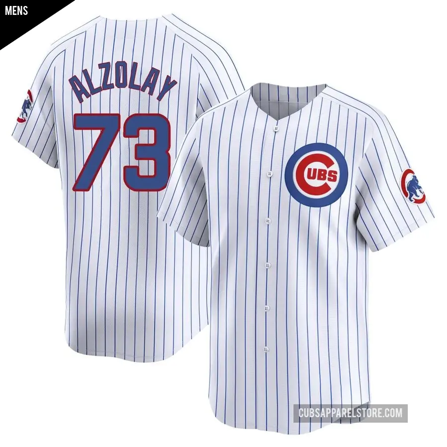 Men's Chicago Cubs ＃73 Adbert Alzolay Limited White Home Jersey