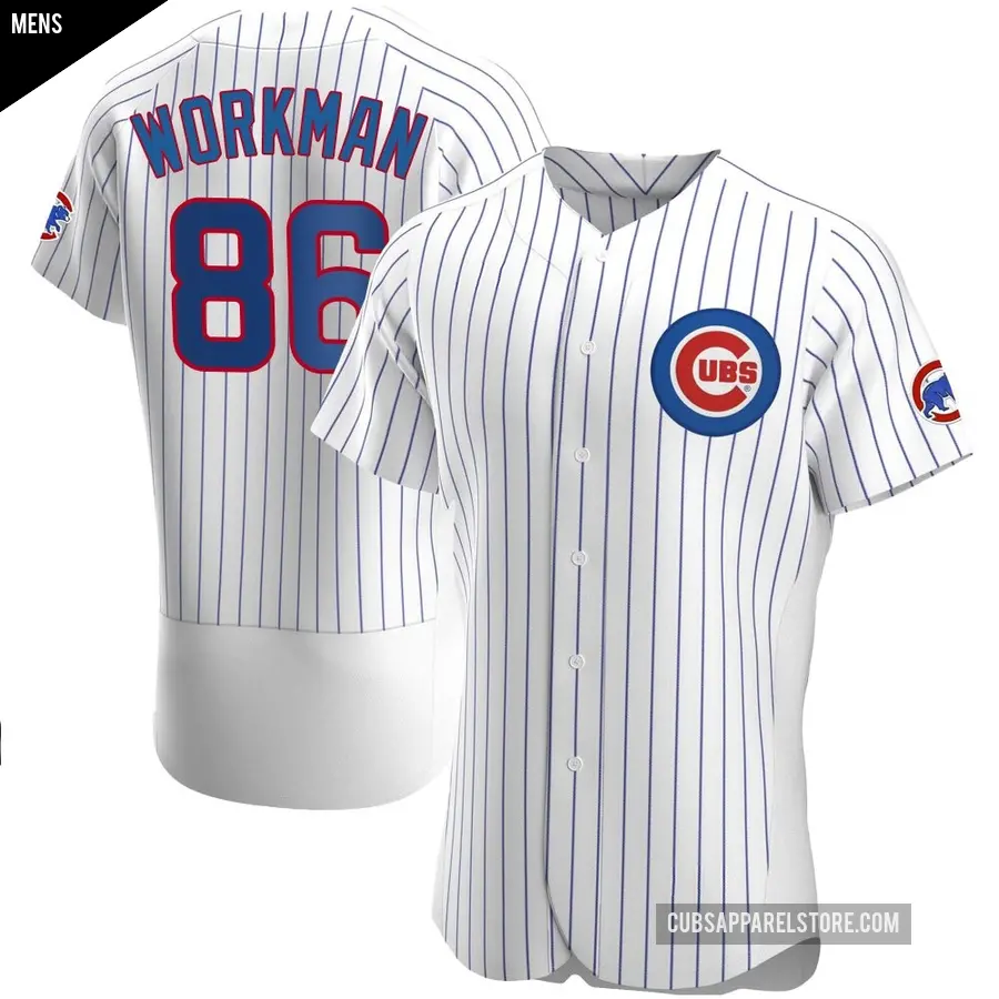 Men's Chicago Cubs ＃86 Gage Workman Authentic White Home Jersey