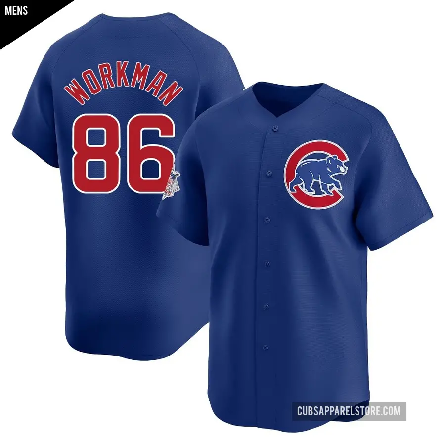 Men's Chicago Cubs ＃86 Gage Workman Limited Royal Alternate Jersey