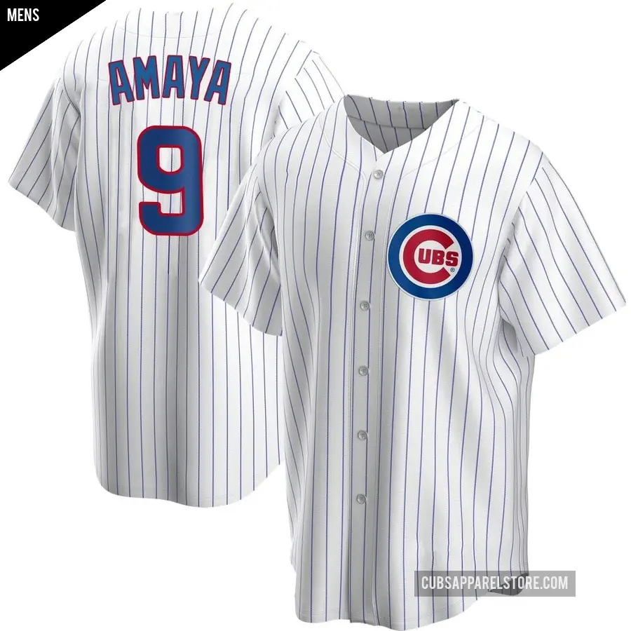 Men's Chicago Cubs ＃9 Miguel Amaya Replica White Home Jersey