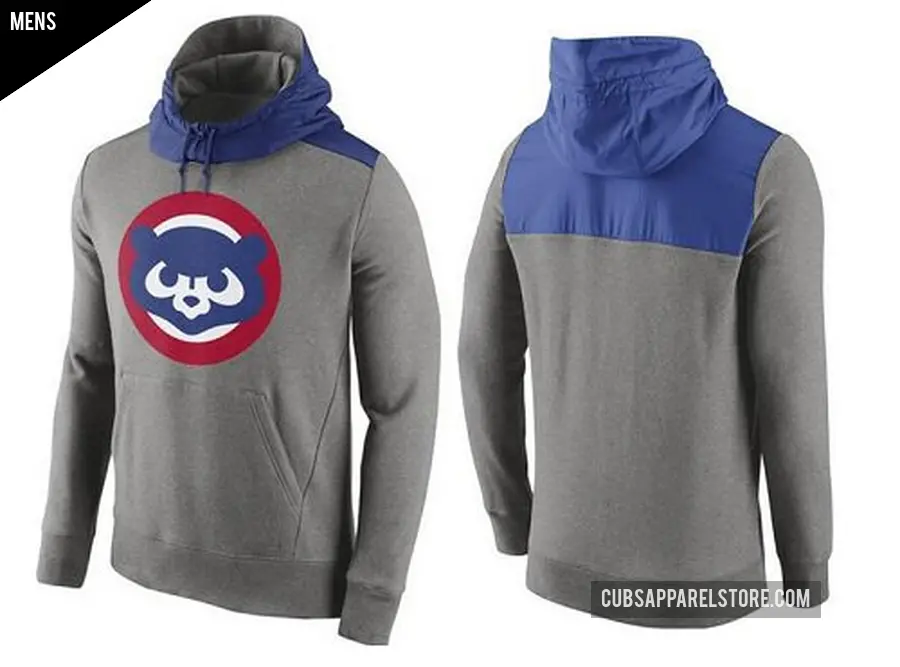 Men's Chicago Cubs Gray Cooperstown Collection Hybrid Pullover Hoodie