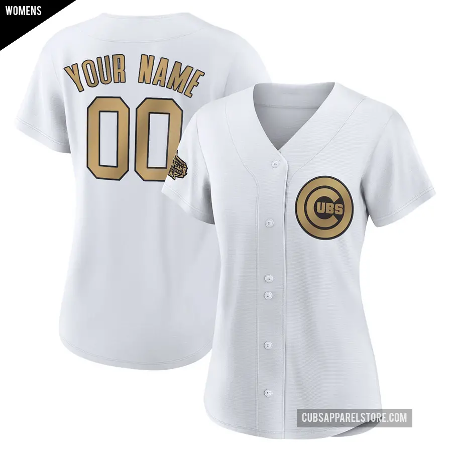 Women's Chicago Cubs ＃00 Custom Game White Replica 2022 All-Star Jersey