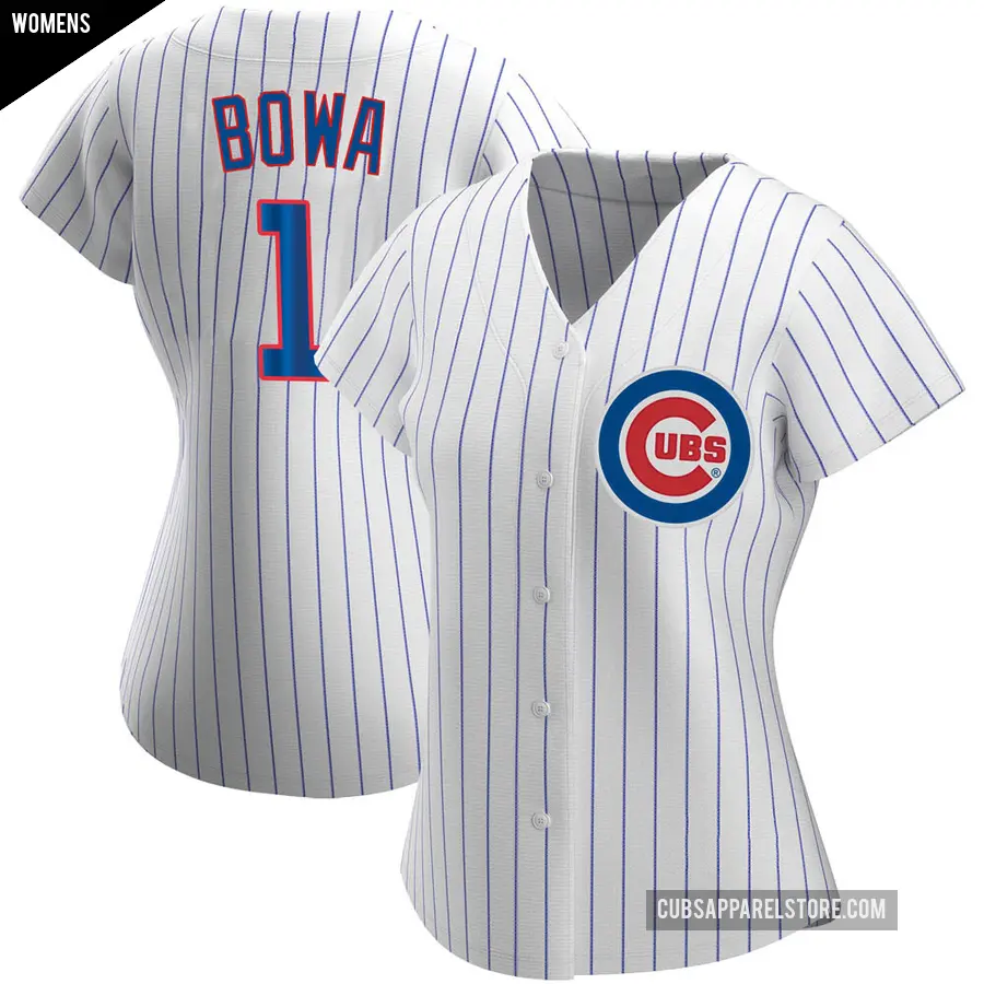 Women's Chicago Cubs ＃1 Larry Bowa Authentic White Home Jersey