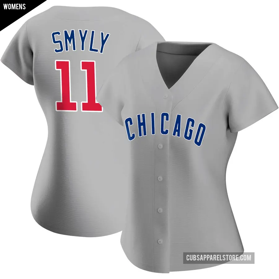 Women's Chicago Cubs ＃11 Drew Smyly Authentic Gray Road Jersey