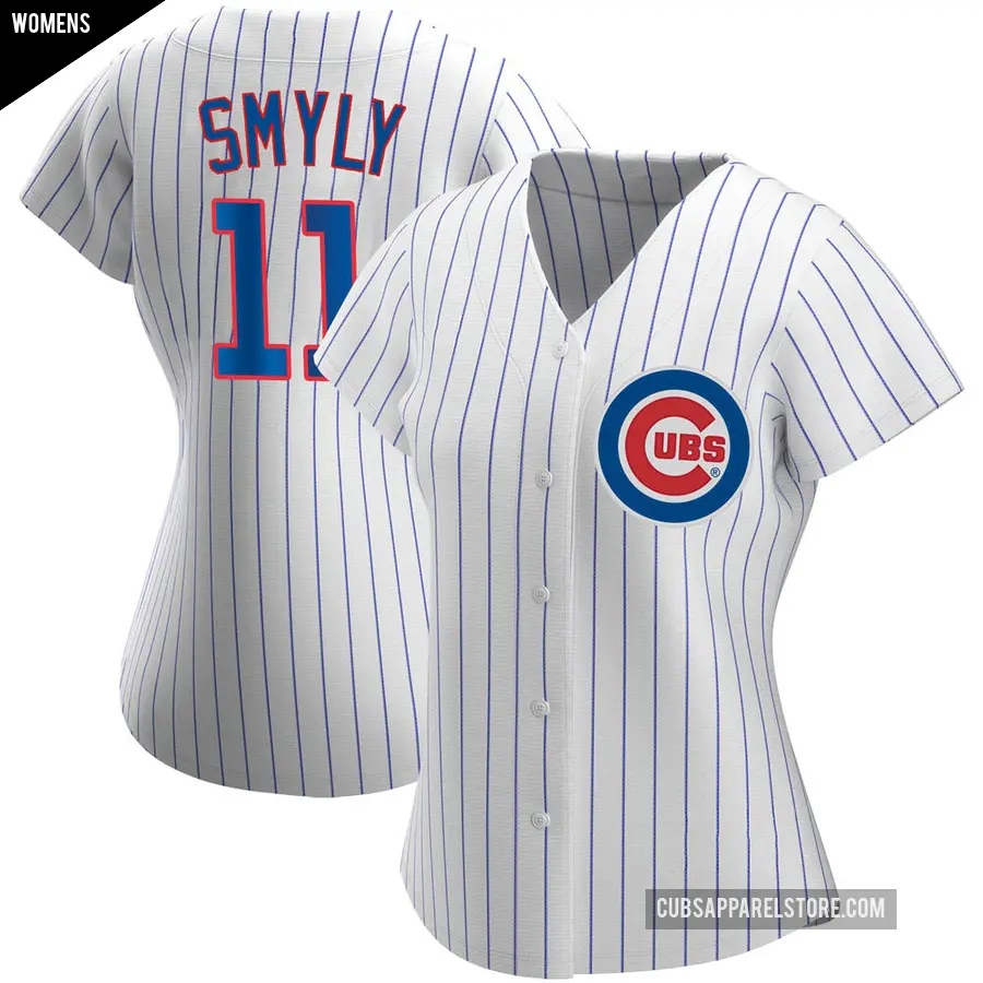 Women's Chicago Cubs ＃11 Drew Smyly Authentic White Home Jersey