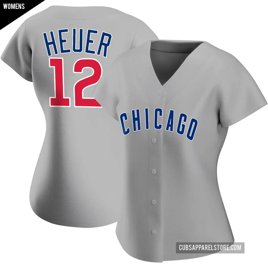 Women's Chicago Cubs ＃12 Codi Heuer Authentic Gray Road Jersey