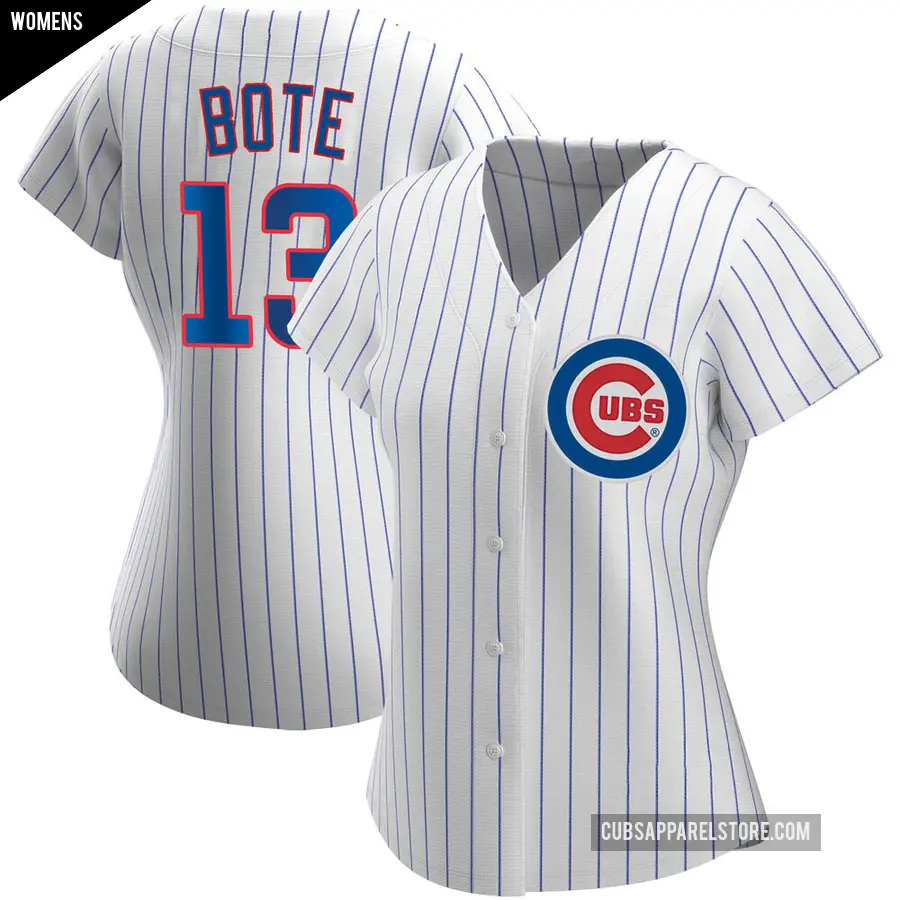 Women's Chicago Cubs ＃13 David Bote Authentic White Home Jersey