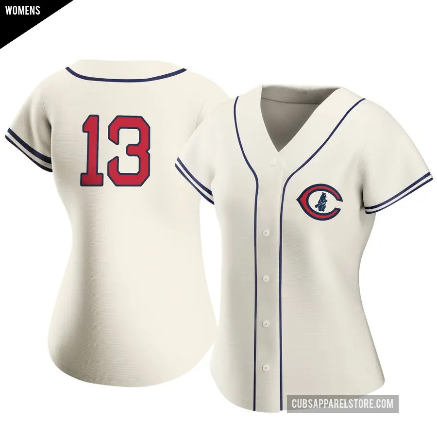 Women's Chicago Cubs ＃13 Kevin Alcantara Authentic Cream 2022 Field Of Dreams Jersey