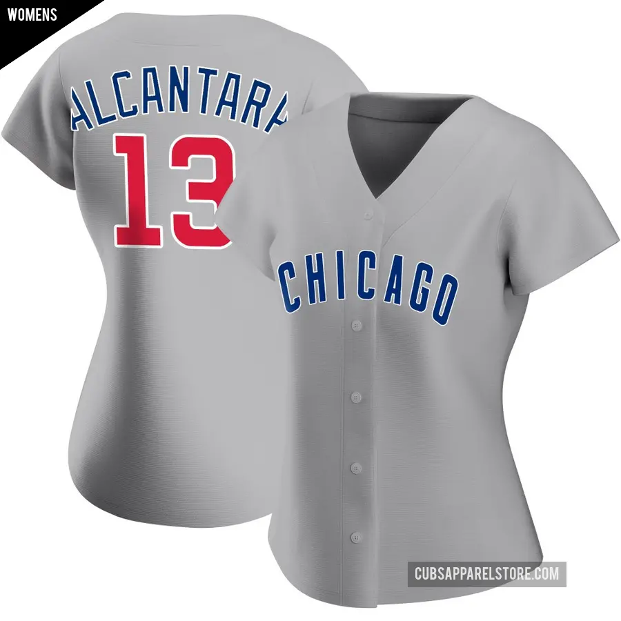 Women's Chicago Cubs ＃13 Kevin Alcantara Authentic Gray Road Jersey