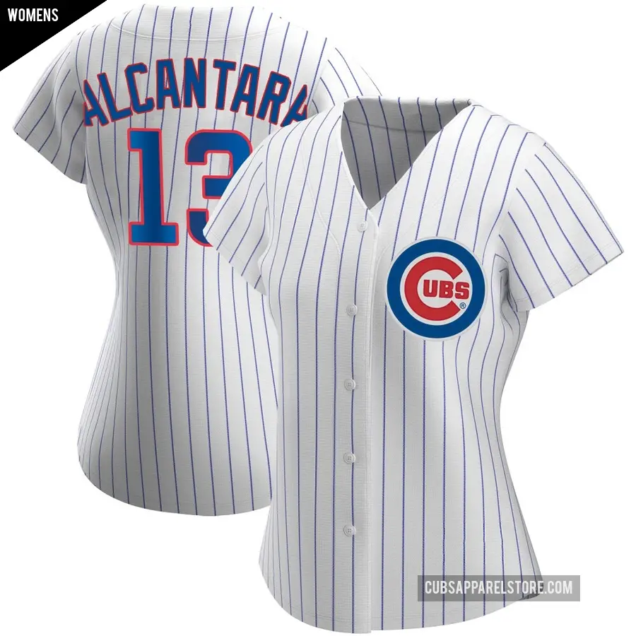 Women's Chicago Cubs ＃13 Kevin Alcantara Authentic White Home Jersey