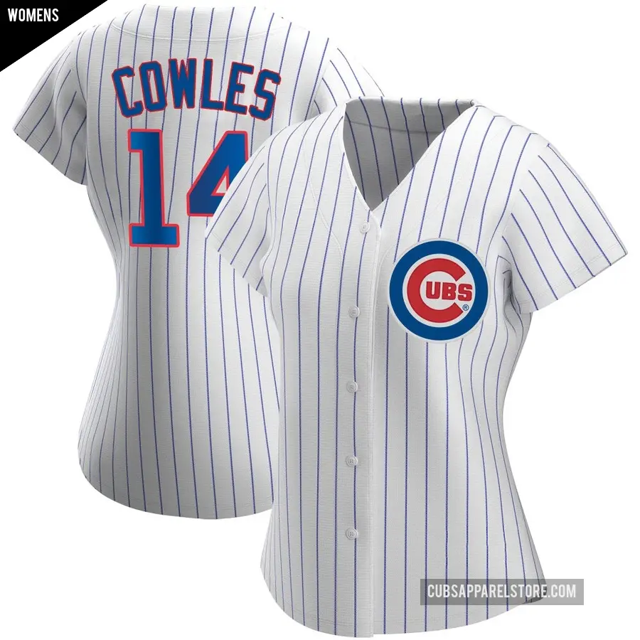 Women's Chicago Cubs ＃14 Benjamin Cowles Authentic White Home Jersey