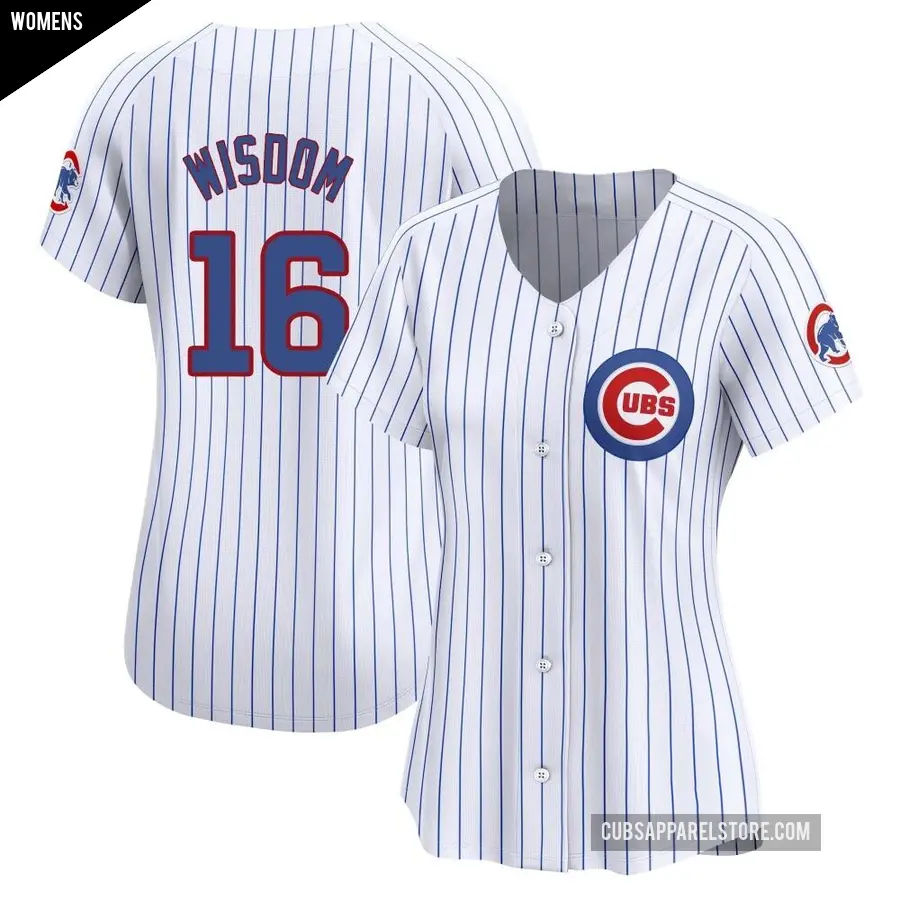 Women's Chicago Cubs ＃16 Patrick Wisdom Limited White Home Jersey