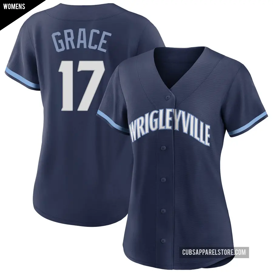 Women's Chicago Cubs ＃17 Mark Grace Authentic Navy 2021 City Connect Jersey