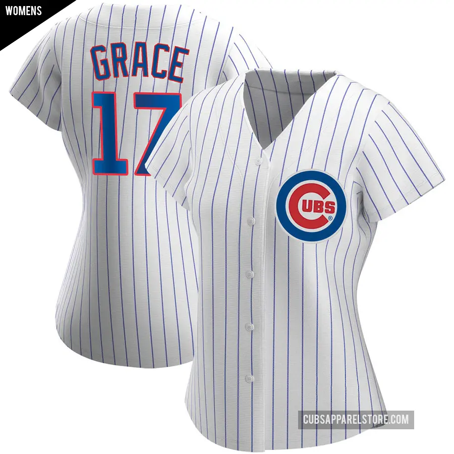 Women's Chicago Cubs ＃17 Mark Grace Authentic White Home Jersey