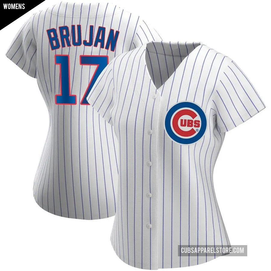 Women's Chicago Cubs ＃17 Vidal Brujan Authentic White Home Jersey