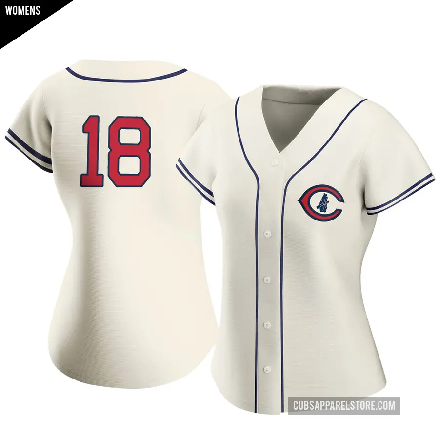 Women's Chicago Cubs ＃18 Frank Schwindel Authentic Cream 2022 Field Of Dreams Jersey