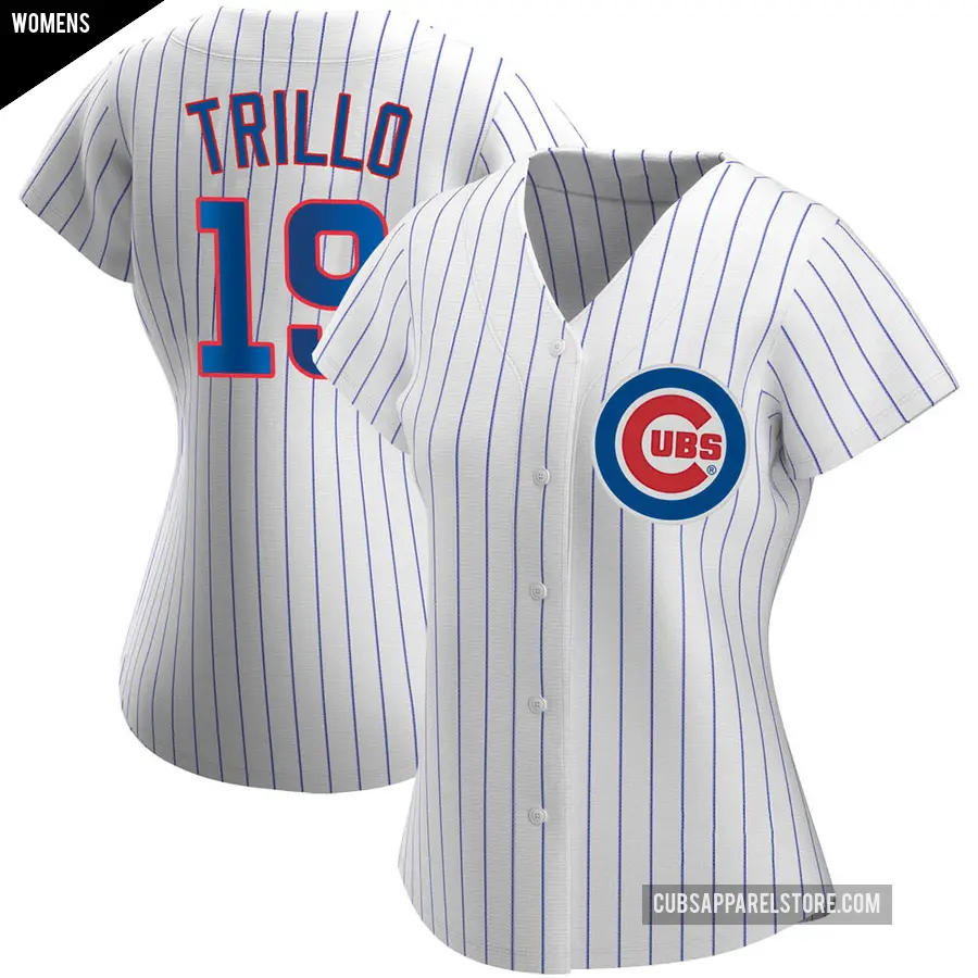 Women's Chicago Cubs ＃19 Manny Trillo Authentic White Home Jersey