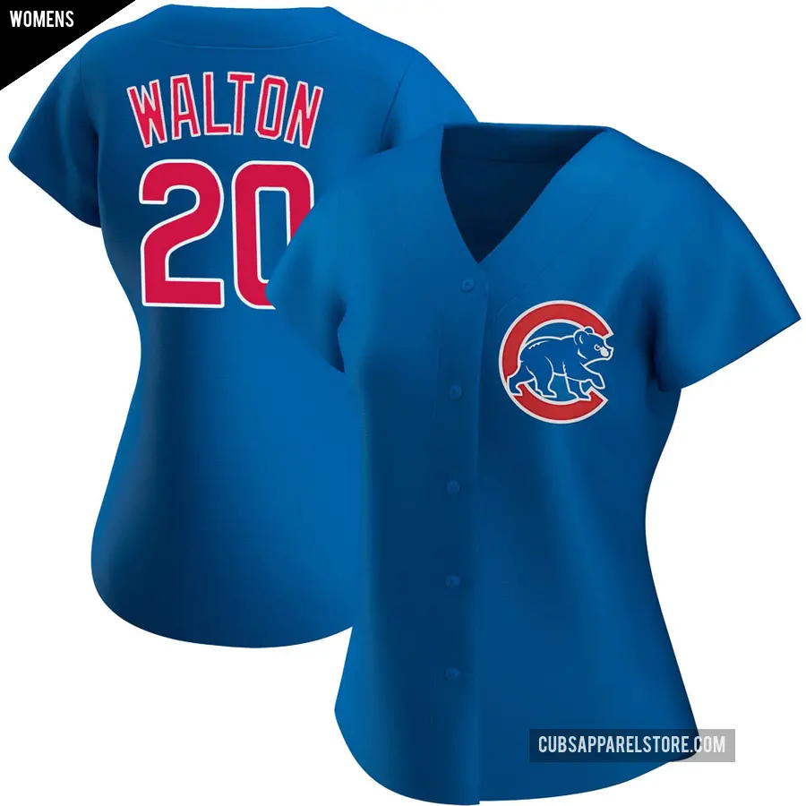 Women's Chicago Cubs ＃20 Jerome Walton Authentic Royal Alternate Jersey