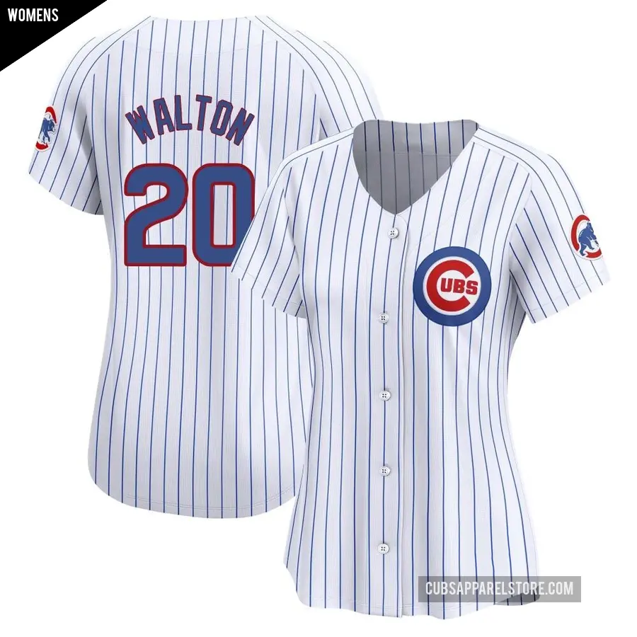 Women's Chicago Cubs ＃20 Jerome Walton Limited White Home Jersey