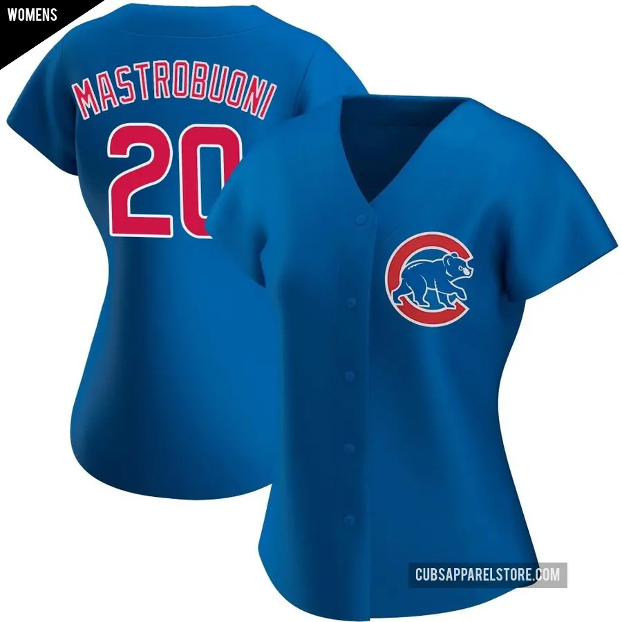 Women's Chicago Cubs ＃20 Miles Mastrobuoni Authentic Royal Alternate Jersey