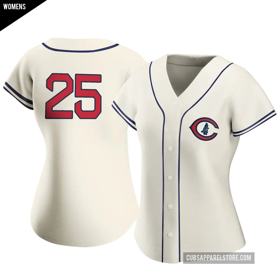 Women's Chicago Cubs ＃25 Rafael Palmeiro Authentic Cream 2022 Field Of Dreams Jersey