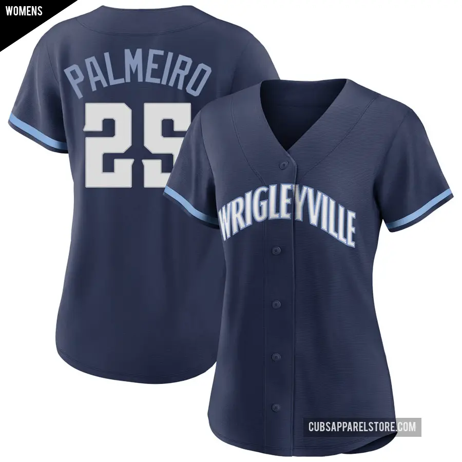 Women's Chicago Cubs ＃25 Rafael Palmeiro Authentic Navy 2021 City Connect Jersey