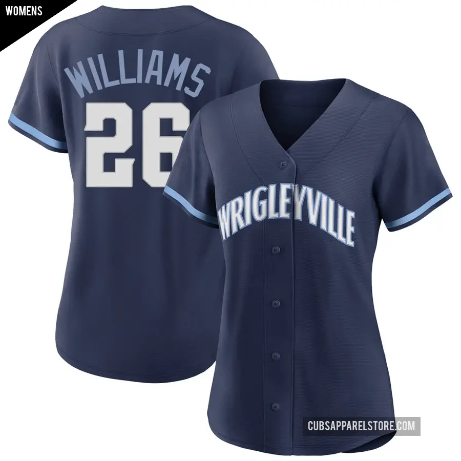 Women's Chicago Cubs ＃26 Billy Williams Authentic Navy 2021 City Connect Jersey