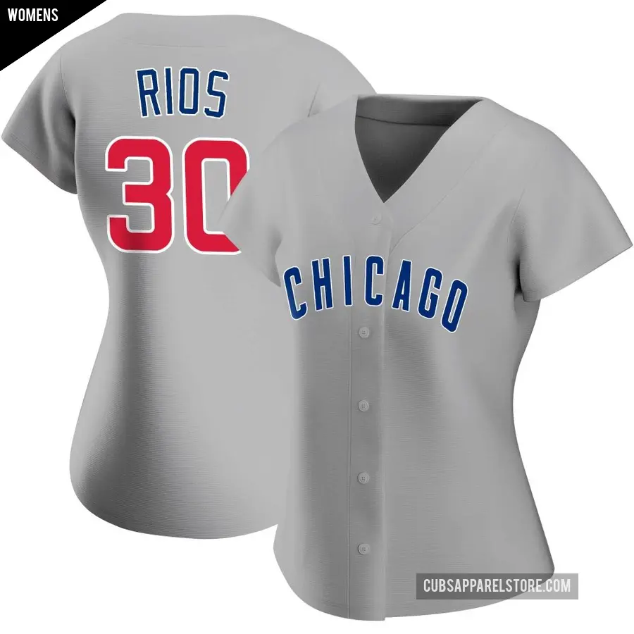 Women's Chicago Cubs ＃30 Edwin Rios Replica Gray Road Jersey